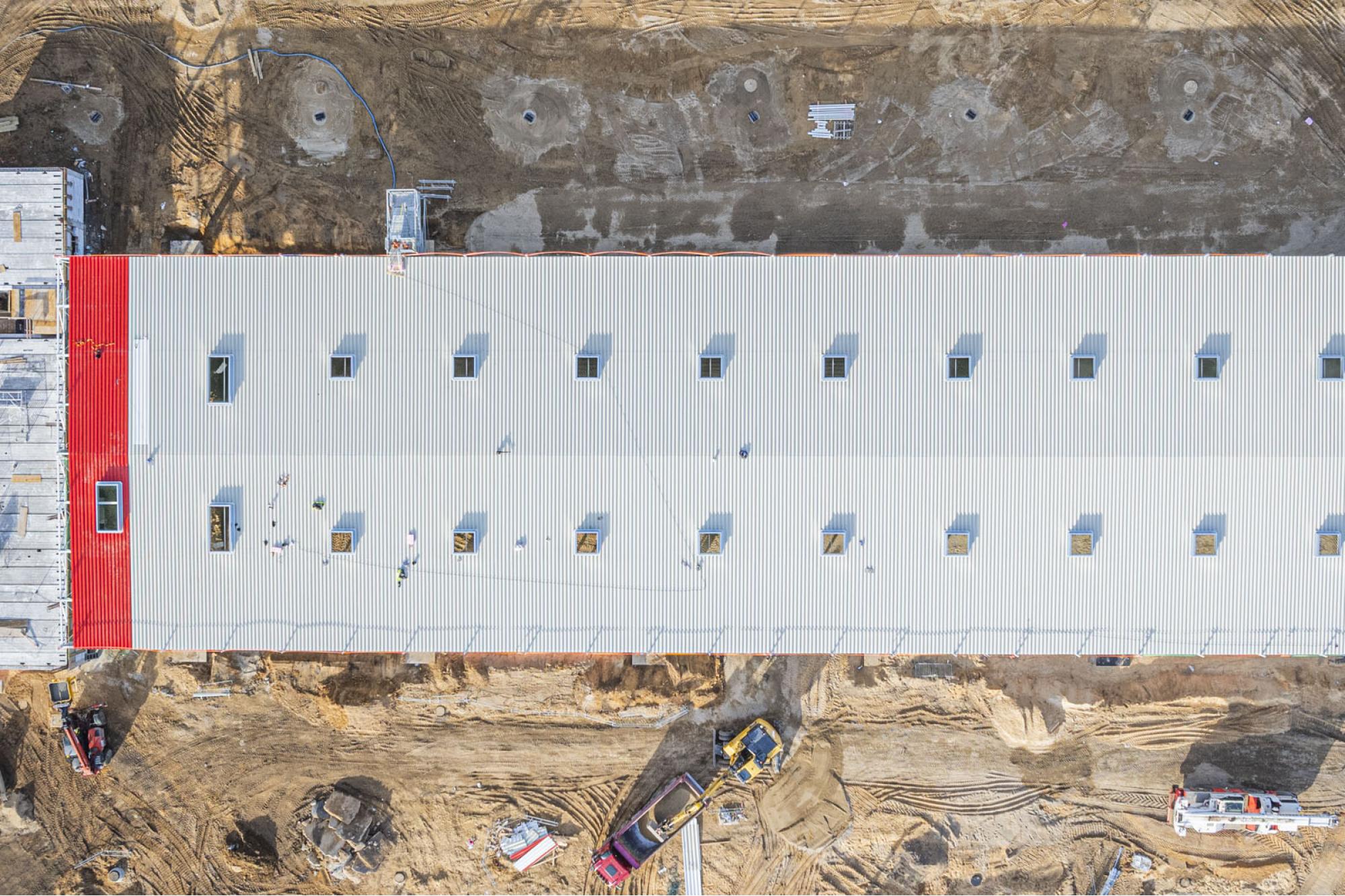 Budowa nowej bazy służb utrzymania lotniska - styczeń 2025 / Program inwestycyjny Katowice Airport 2024–2032